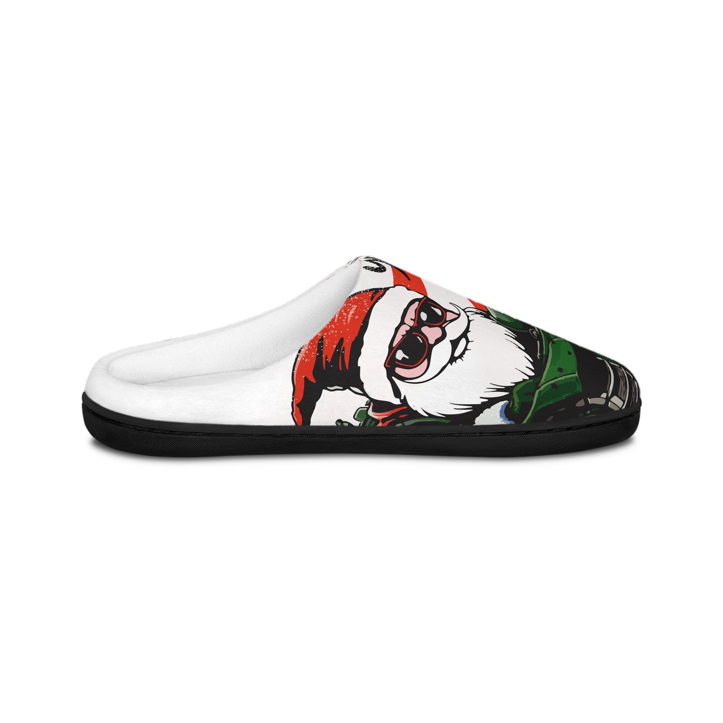 Men's Christmas Slippers — Funny Santa Tank Holiday Indoor Slippers YOU KNOW IM AMERICAN RIGHT