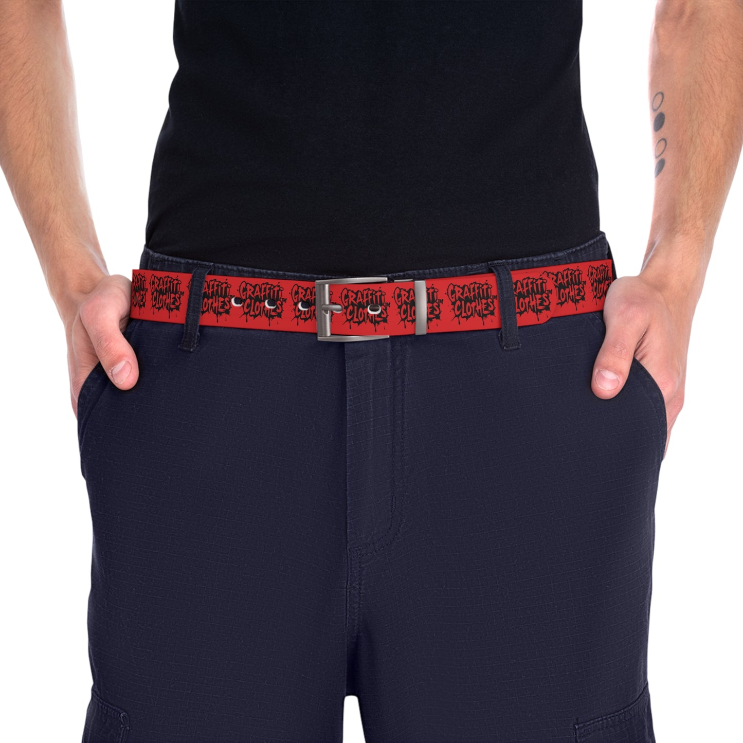 Graffiti Clothes Red Belt — Urban Streetwear Accessory