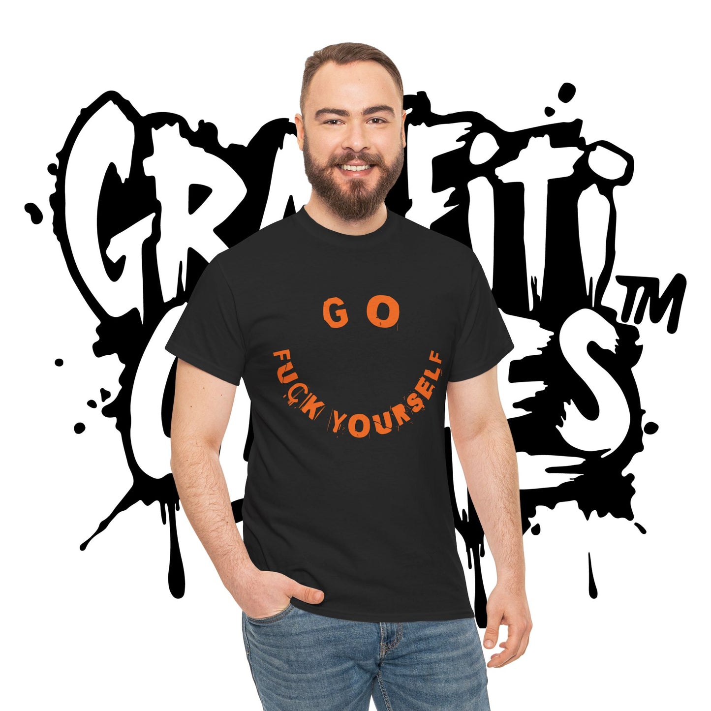 Graffiti Tee - Unisex Cotton T-Shirt - Go Fu*k Yourself - Epic Graphic T-Shirt