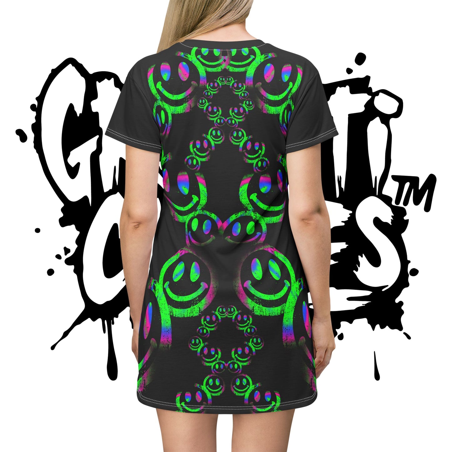 Graffiti Graphic T-Shirt Dress The Beat Drips Collection - Streetwear Fashion - Graffiti Clothing