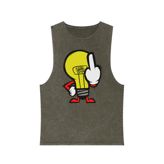Graffiti Middle Finger Lightbulb Tank Top – Funny Sarcastic Graphic Tee