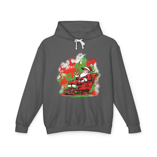 Santa Claus Relaxing Graffiti Hoodie — Vintage Christmas Sweatshirt