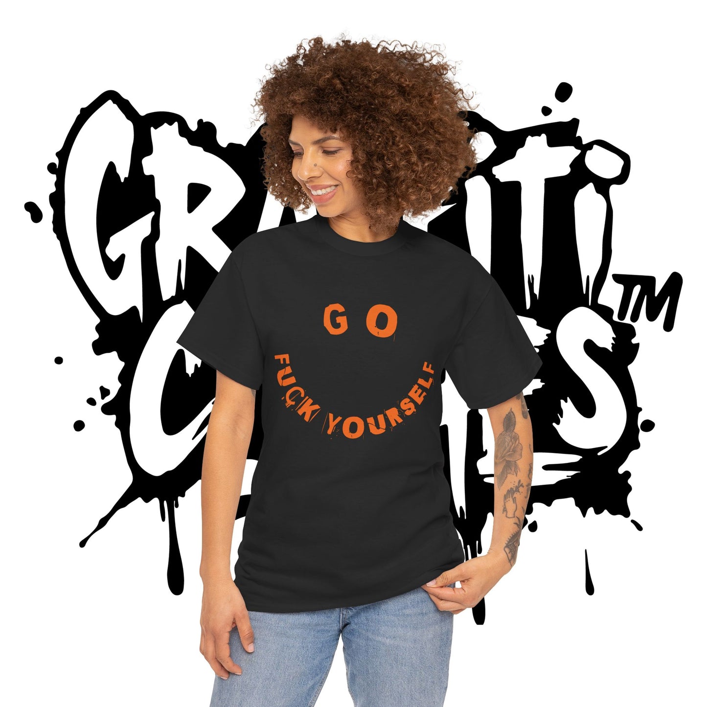 Graffiti Tee - Unisex Cotton T-Shirt - Go Fu*k Yourself - Epic Graphic T-Shirt