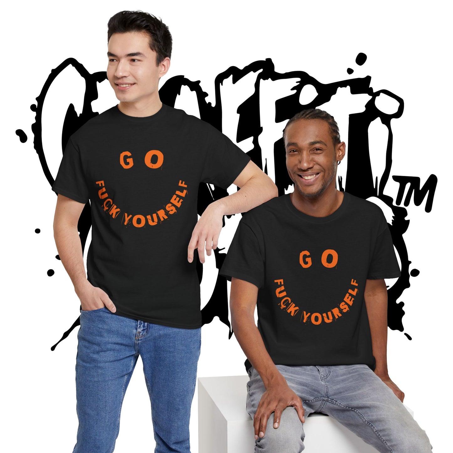 Graffiti Tee - Unisex Cotton T-Shirt - Go Fu*k Yourself - Epic Graphic T-Shirt