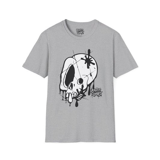 Skull Graffiti T-Shirt — Dripping Ink Skull Graphic Tee