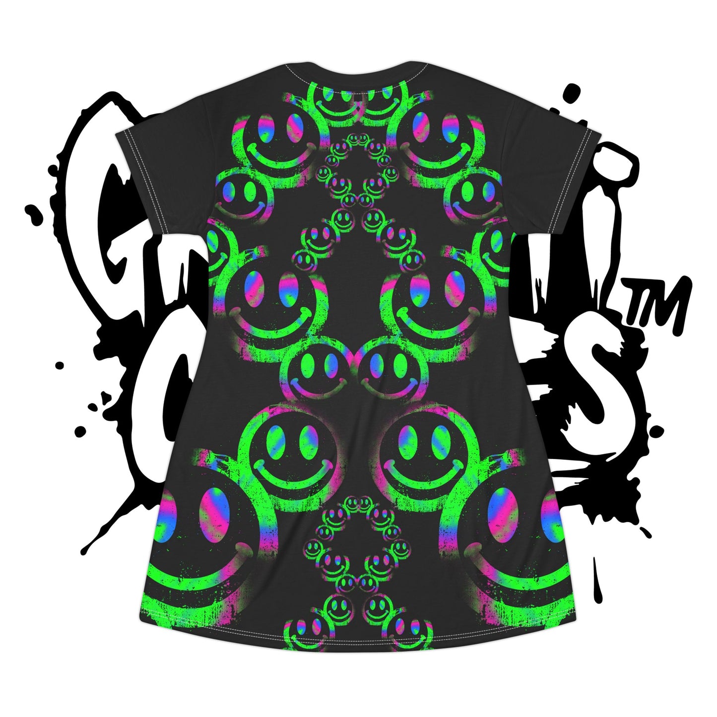 Graffiti Graphic T-Shirt Dress The Beat Drips Collection - Streetwear Fashion - Graffiti Clothing