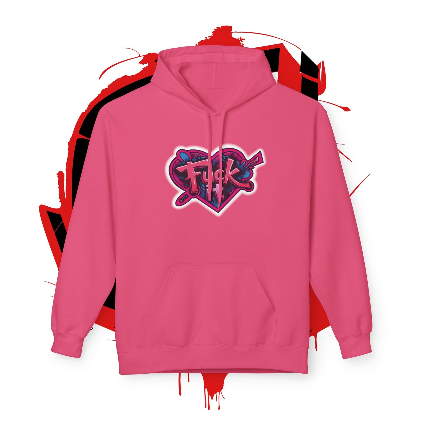 Graffiti Fleece Hoodie - “Fu*k it” stay warm this winter'