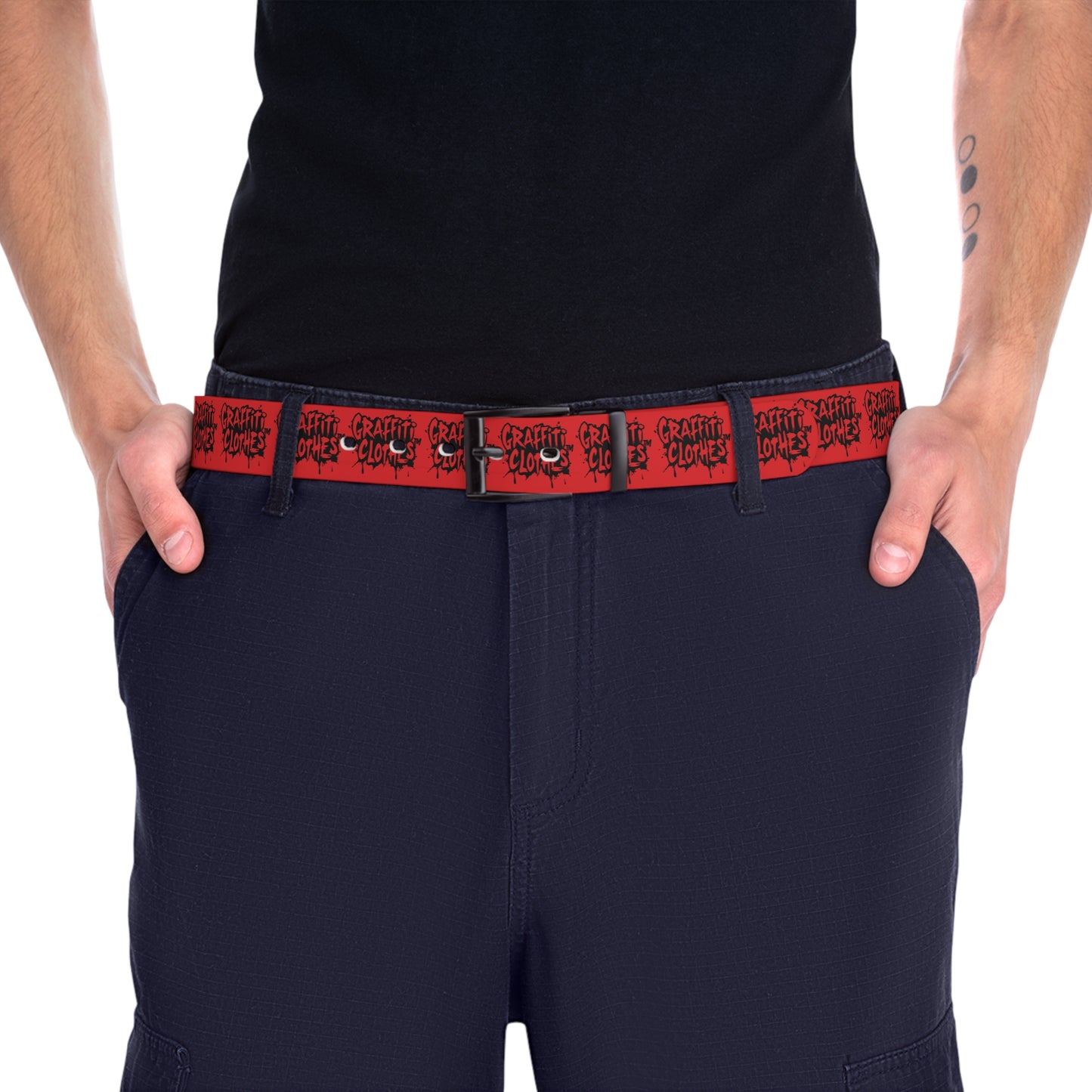 Graffiti Clothes Red Belt — Urban Streetwear Accessory