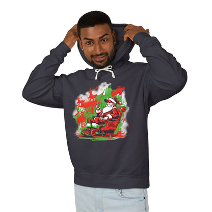 Santa Claus Relaxing Graffiti Hoodie — Vintage Christmas Sweatshirt