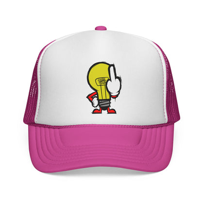 Graffiti Lightbulb Trucker Cap — Middle Finger Character Streetwear