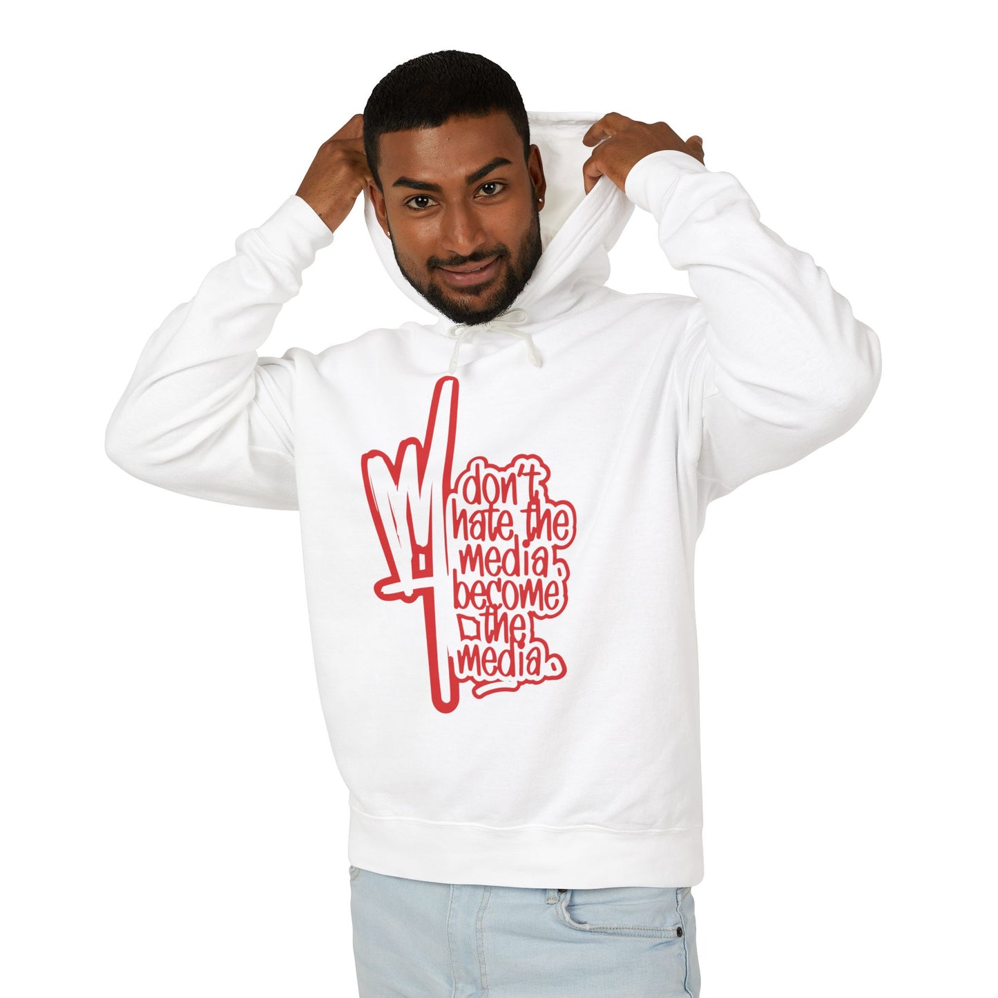Graffiti Clothes Hoodie — "Don't Hate the Media Become the Media" Streetwear Pullover