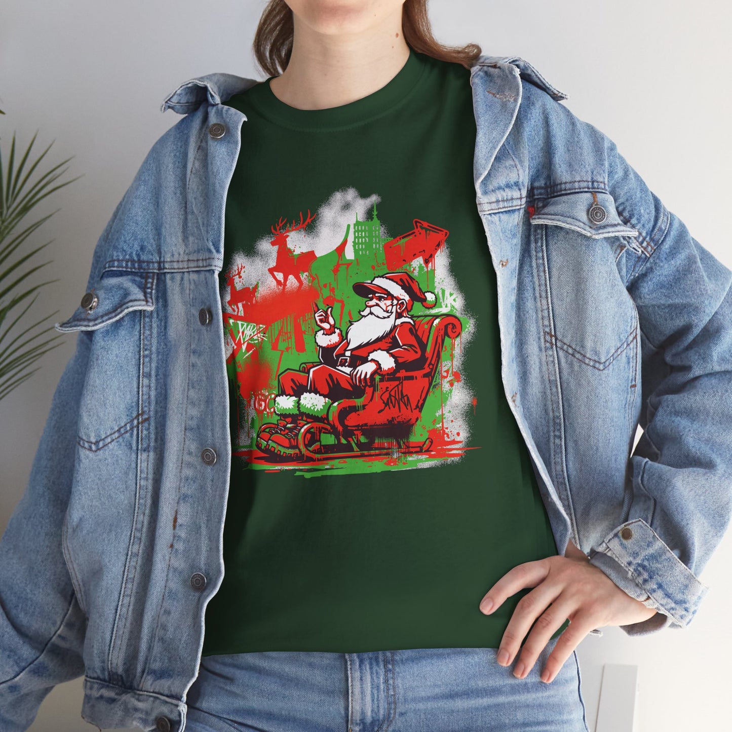 Graffiti Santa Christmas T-Shirt - Humorous Holiday Tee