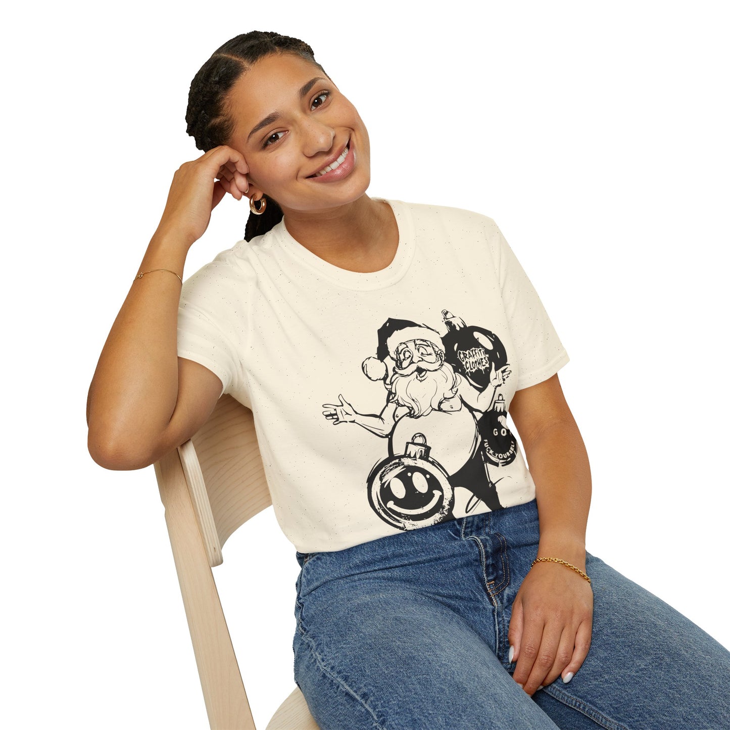 Santa Graffiti Ornaments T-Shirt — Funny Holiday Christmas Tee