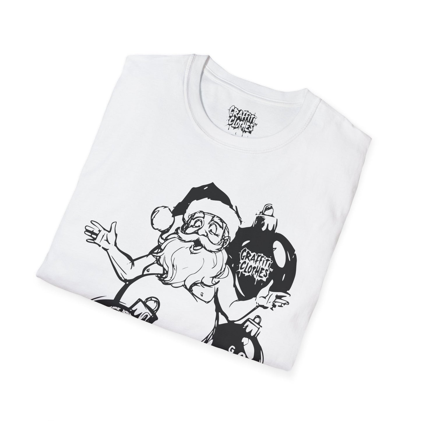 Santa Graffiti Ornaments T-Shirt — Funny Holiday Christmas Tee