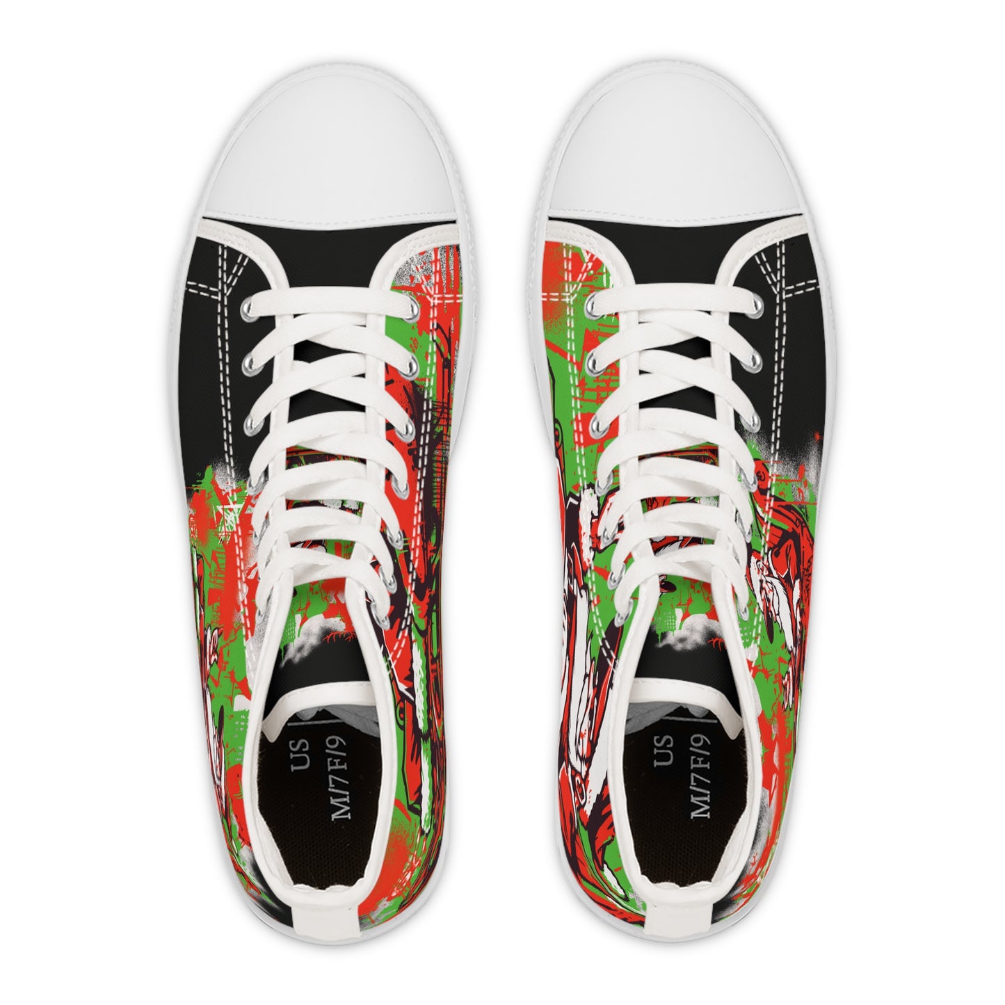 Christmas Santa High-Top Sneakers — Women's Holiday Canvas Shoes