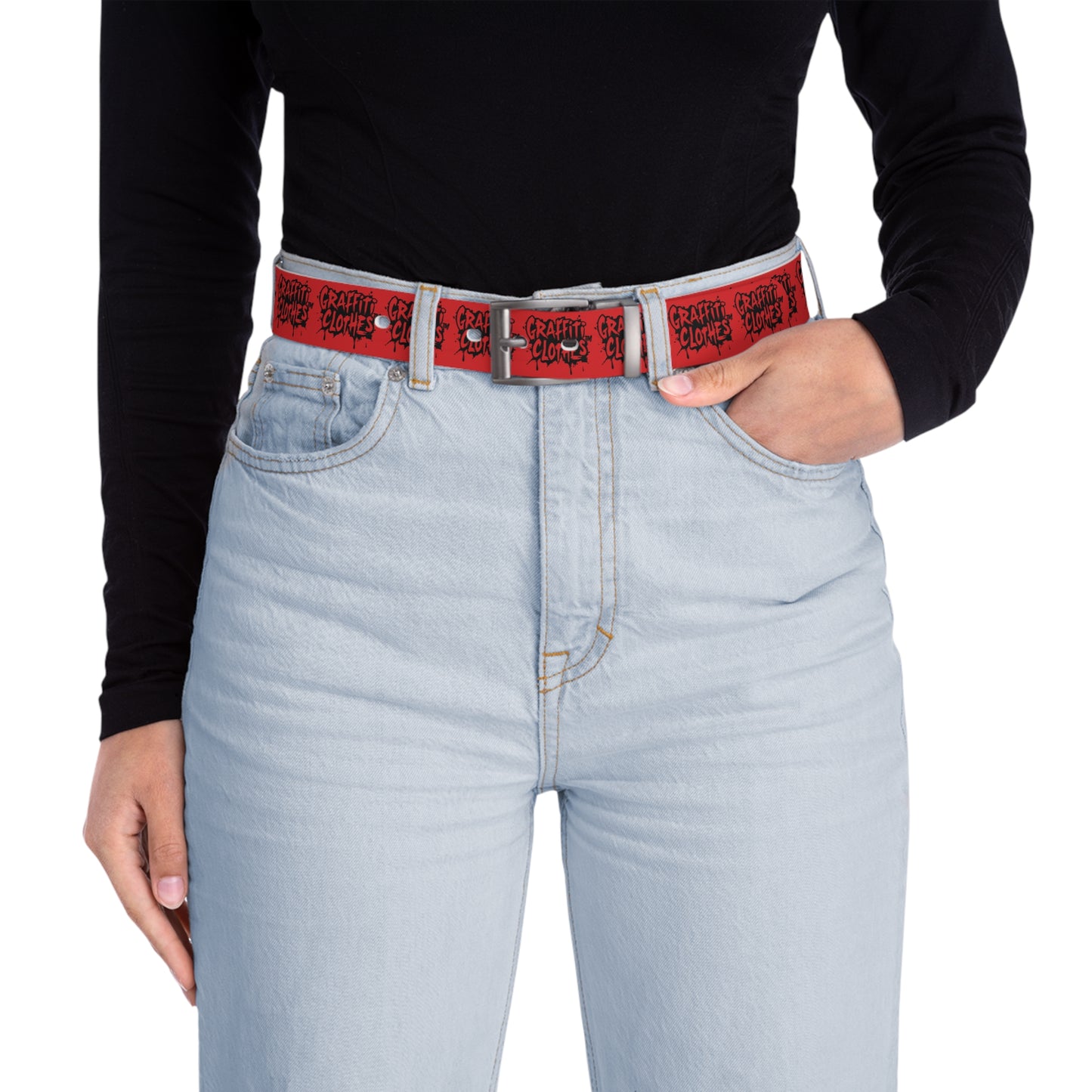 Graffiti Clothes Red Belt — Urban Streetwear Accessory