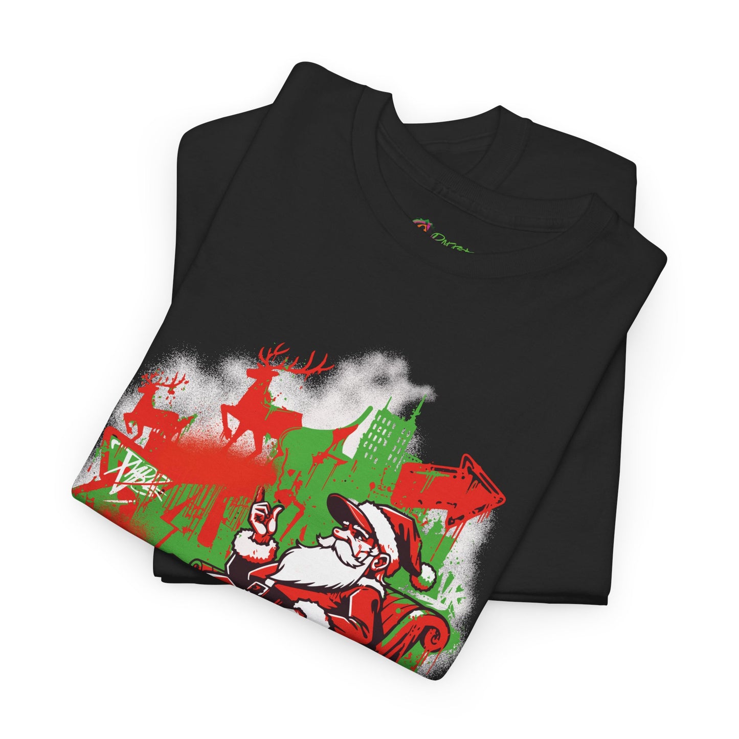Graffiti Santa Christmas T-Shirt - Humorous Holiday Tee
