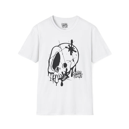 Skull Graffiti T-Shirt — Dripping Ink Skull Graphic Tee