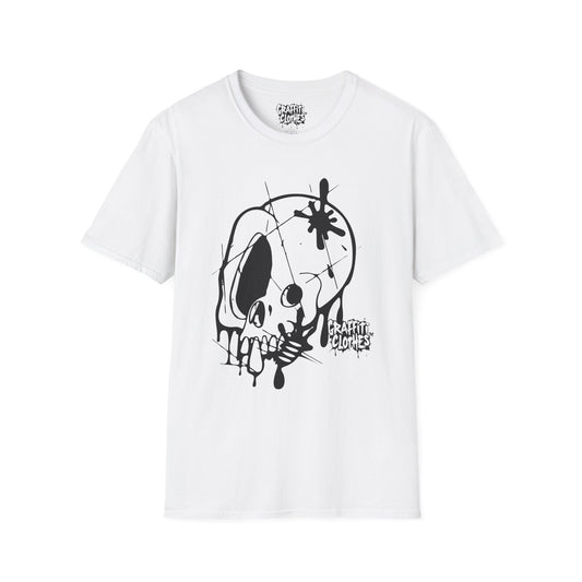 Skull Graffiti T-Shirt — Dripping Ink Skull Graphic Tee