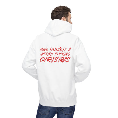 Christmas Graffiti Hoodie — "Have Yourself a Merry Fu***** Christmas" Red Print