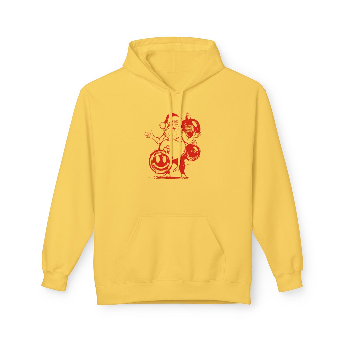 Christmas Graffiti Hoodie — "Have Yourself a Merry Fu***** Christmas" Red Print