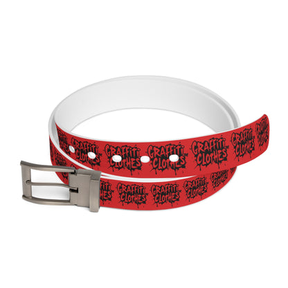 Graffiti Clothes Red Belt — Urban Streetwear Accessory