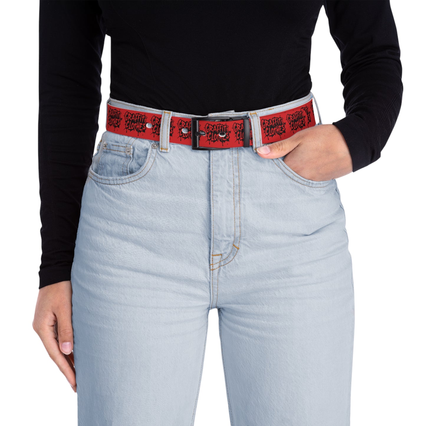 Graffiti Clothes Red Belt — Urban Streetwear Accessory