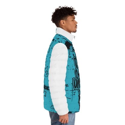 Voice of the Unheard Men's Puffer Jacket — 988 Graffiti Clothing