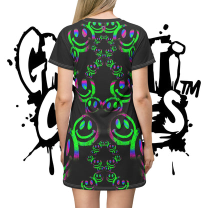 Graffiti Graphic T-Shirt Dress The  Beat Drips Collection - Streetwear Fashion - Graffiti Clothing
