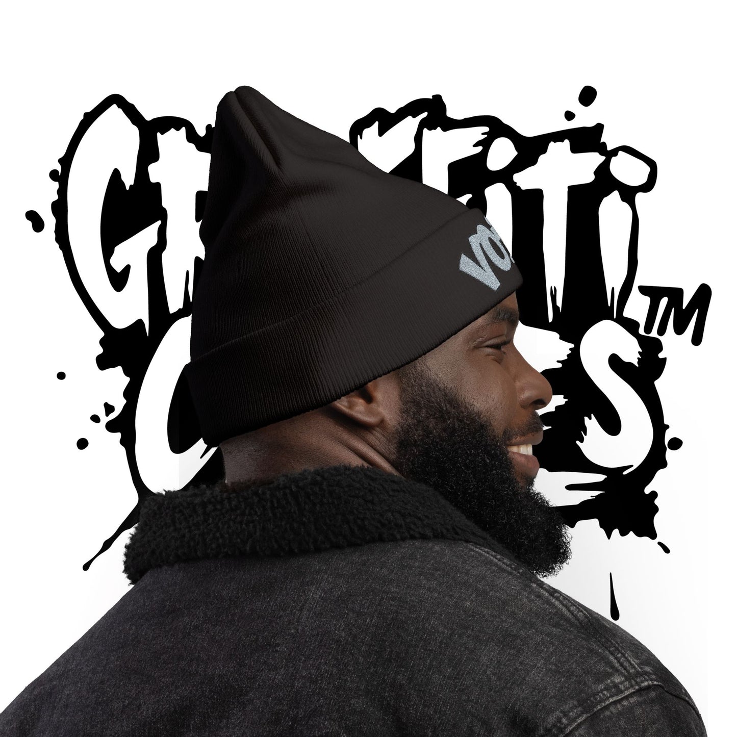 Embroidered 'Voice' Knit Beanie – Urban Graffiti Winter Hat