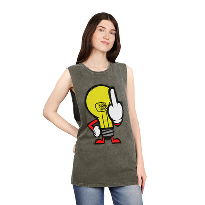 Graffiti Middle Finger Lightbulb Tank Top – Funny Sarcastic Graphic Tee