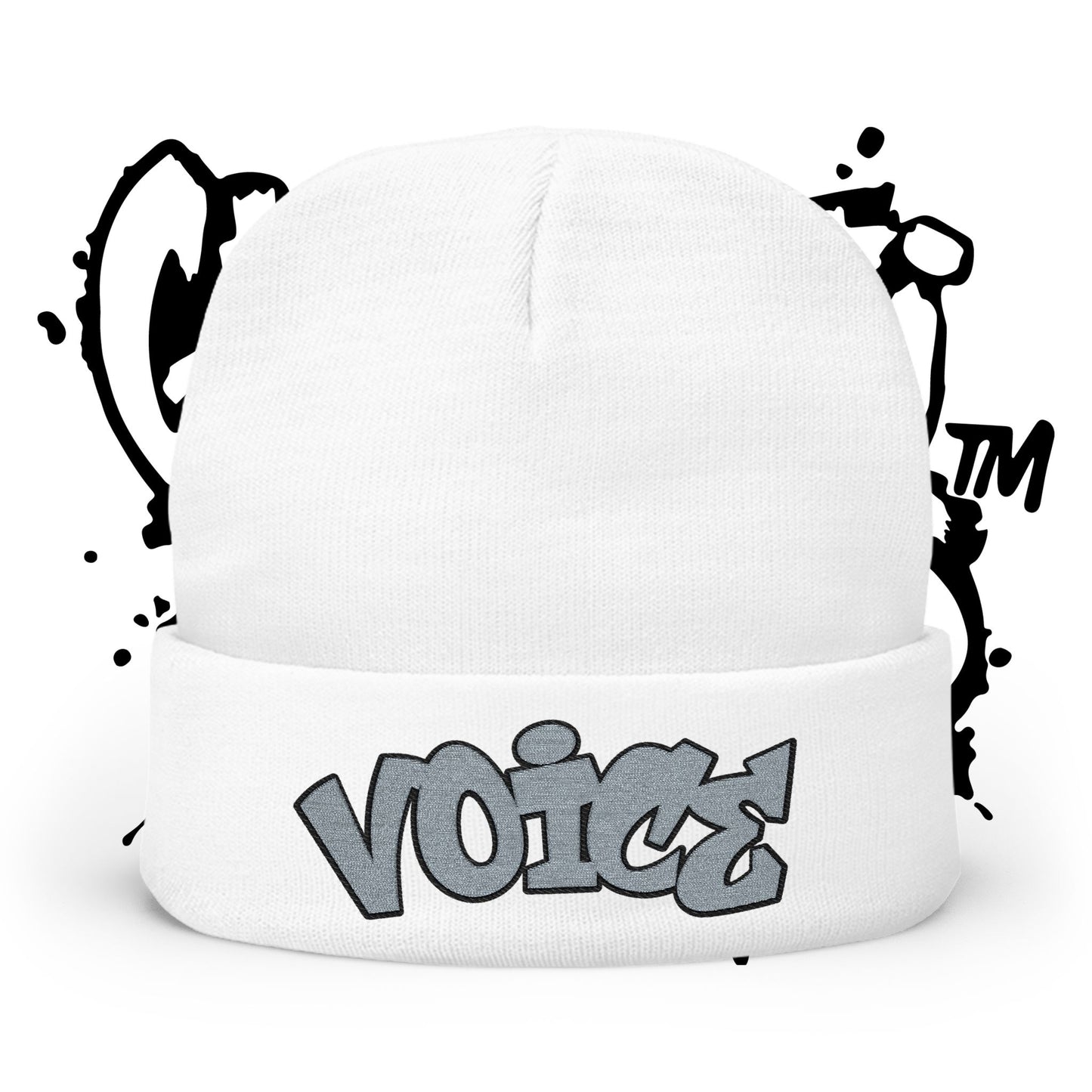 Embroidered 'Voice' Knit Beanie – Urban Graffiti Winter Hat