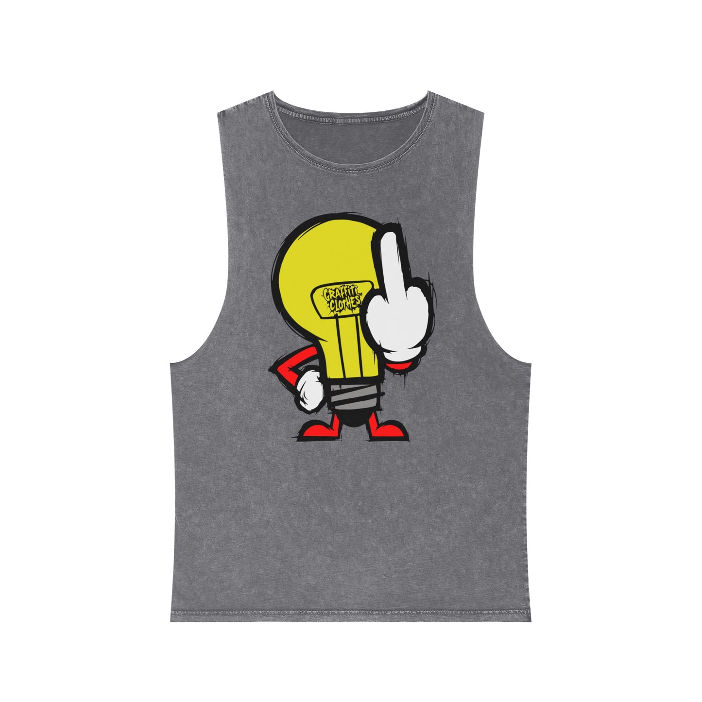 Graffiti Middle Finger Lightbulb Tank Top – Funny Sarcastic Graphic Tee