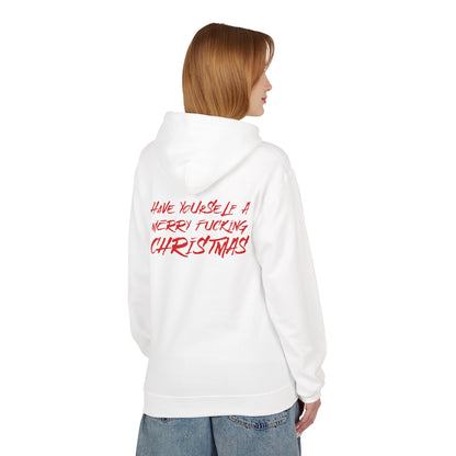 Christmas Graffiti Hoodie — "Have Yourself a Merry Fu***** Christmas" Red Print