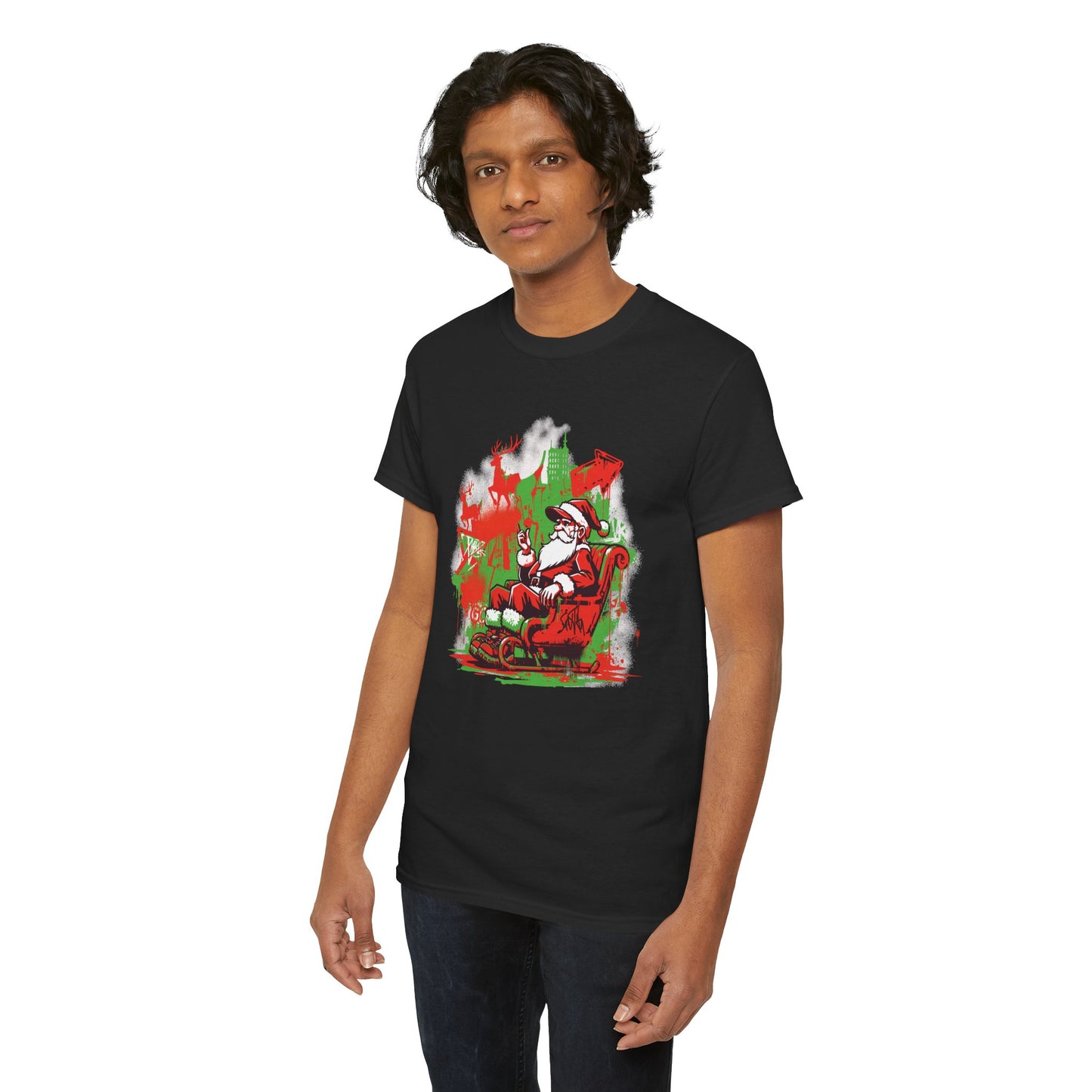 Graffiti Santa Christmas T-Shirt - Humorous Holiday Tee