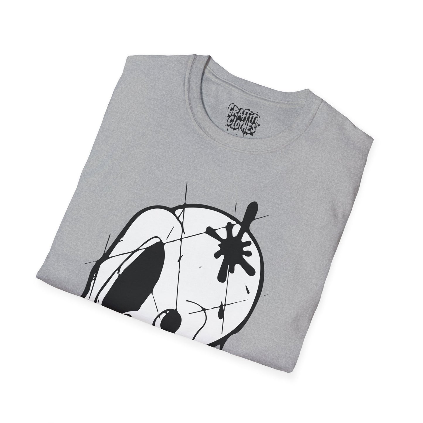 Skull Graffiti T-Shirt — Dripping Ink Skull Graphic Tee