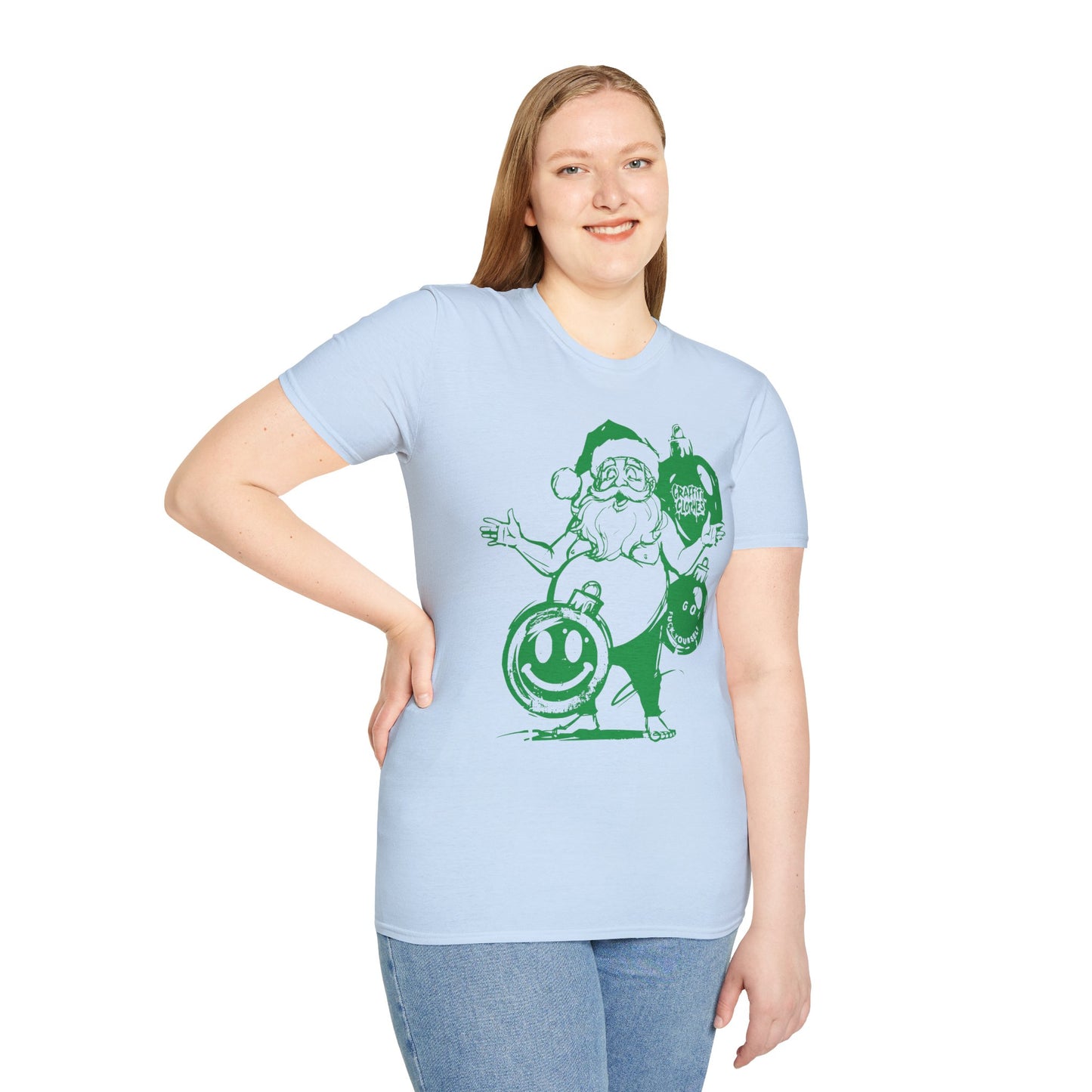 Santa Graffiti Style Ornament T-Shirt – Retro Holiday Graphic Tee