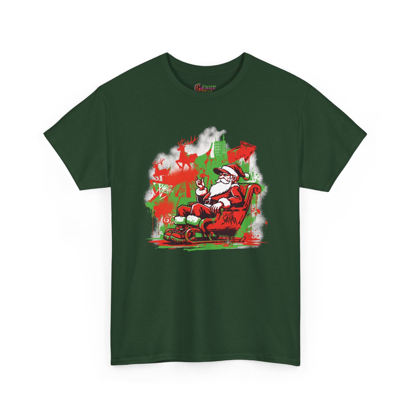Graffiti Santa Christmas T-Shirt - Humorous Holiday Tee