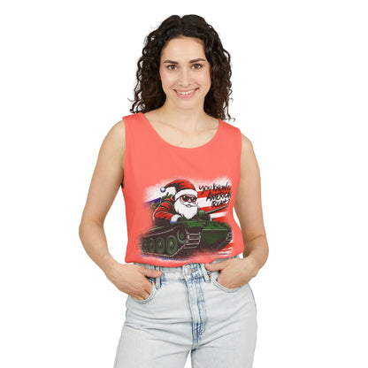 Santa Tank Top — 'YOU KNOW I’M AMERICAN RIGHT?' Military Holiday Graphic Tank