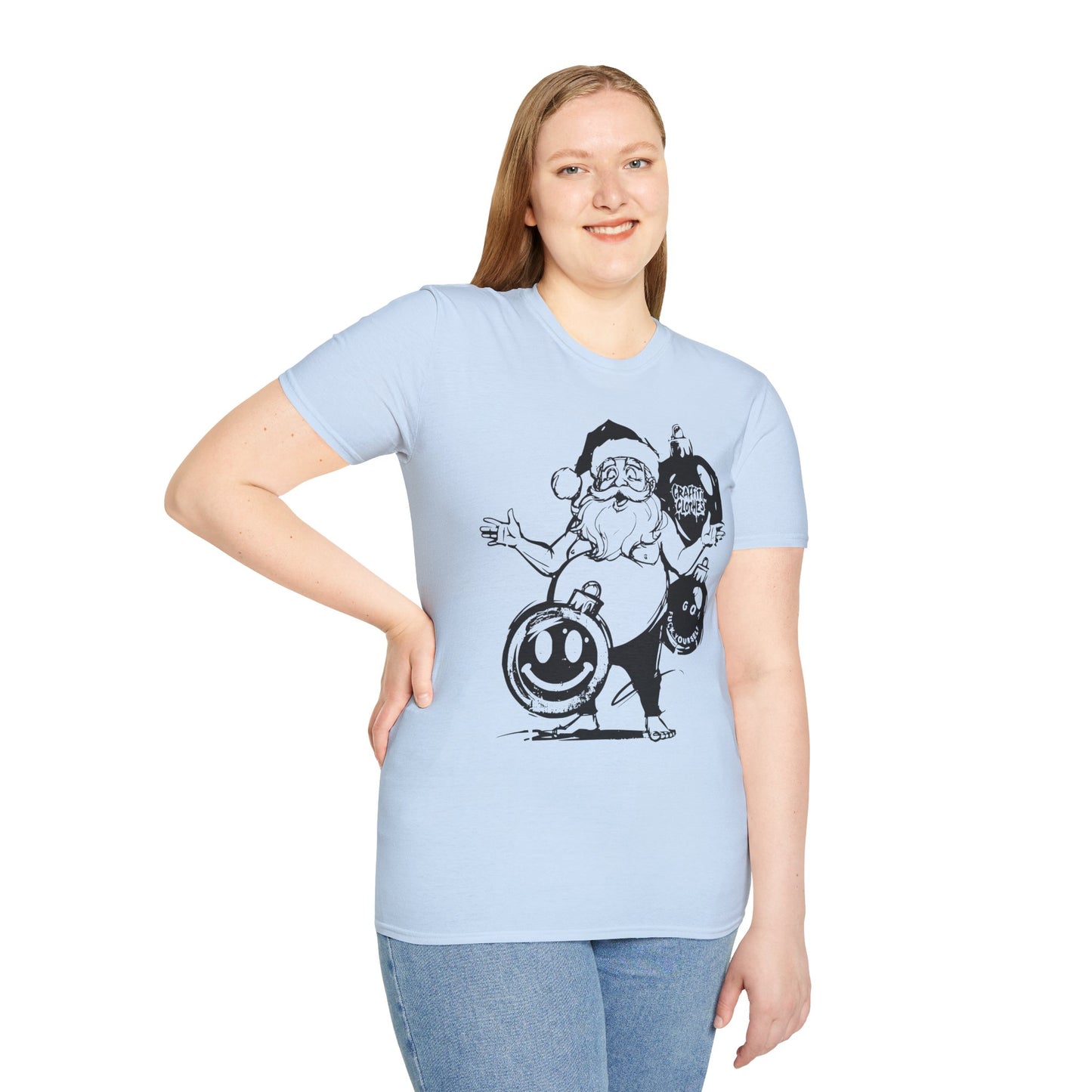 Santa Graffiti Ornaments T-Shirt — Funny Holiday Christmas Tee