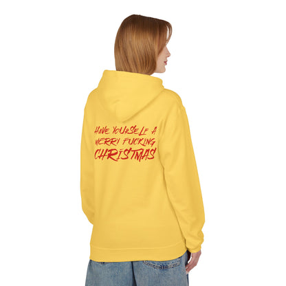 Christmas Graffiti Hoodie — "Have Yourself a Merry Fu***** Christmas" Red Print