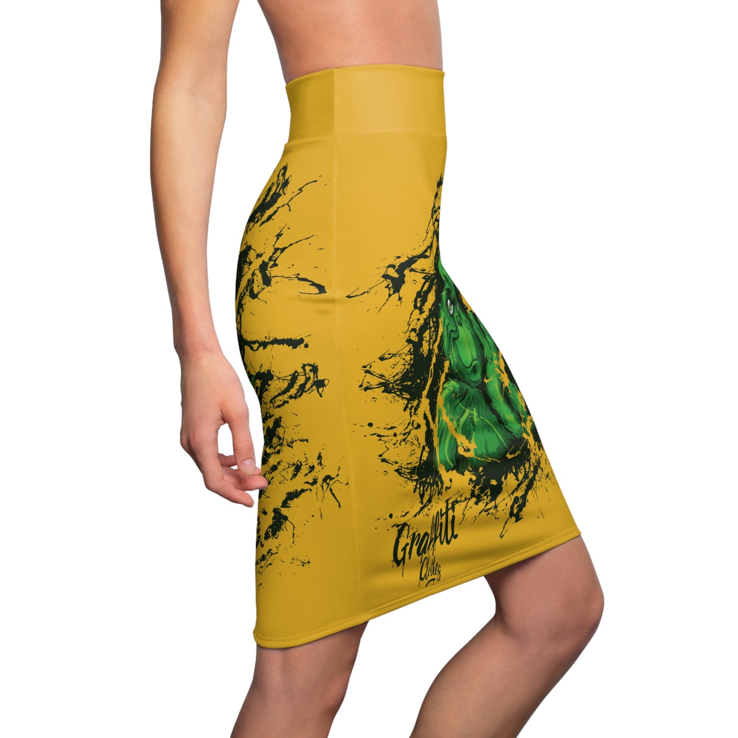 Grinch Graffiti Pencil Skirt — Graffiti Character
