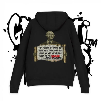 George Washington Quote Hoodie — Vintage Patriotic Pullover with 'If Freedom of Speech...'