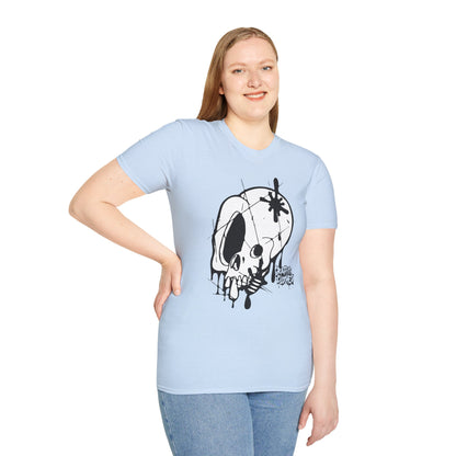 Skull Graffiti T-Shirt — Dripping Ink Skull Graphic Tee