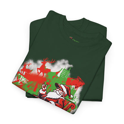 Graffiti Santa Christmas T-Shirt - Humorous Holiday Tee