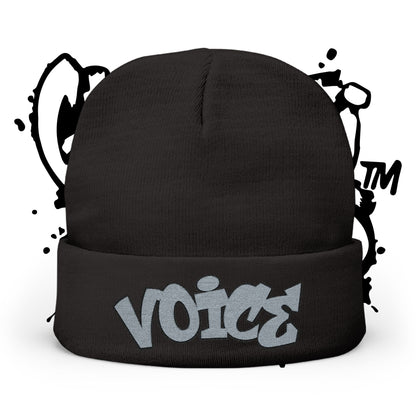 Embroidered 'Voice' Knit Beanie – Urban Graffiti Winter Hat