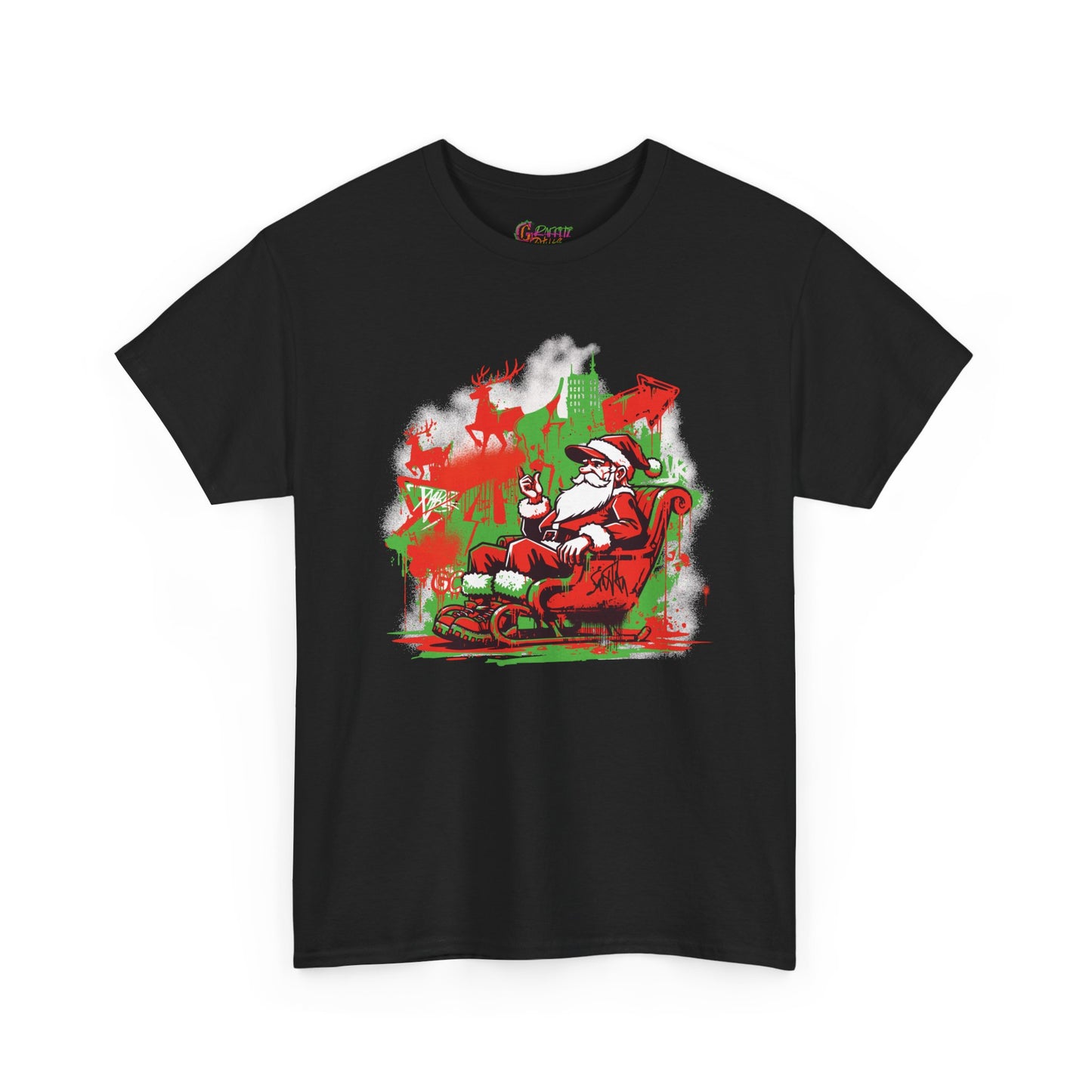 Graffiti Santa Christmas T-Shirt - Humorous Holiday Tee