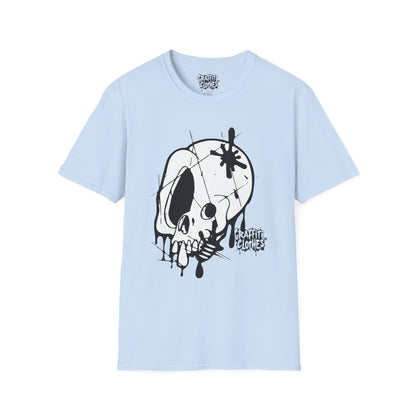 Skull Graffiti T-Shirt — Dripping Ink Skull Graphic Tee