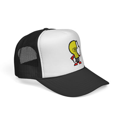 Graffiti Lightbulb Trucker Cap — Middle Finger Character Streetwear