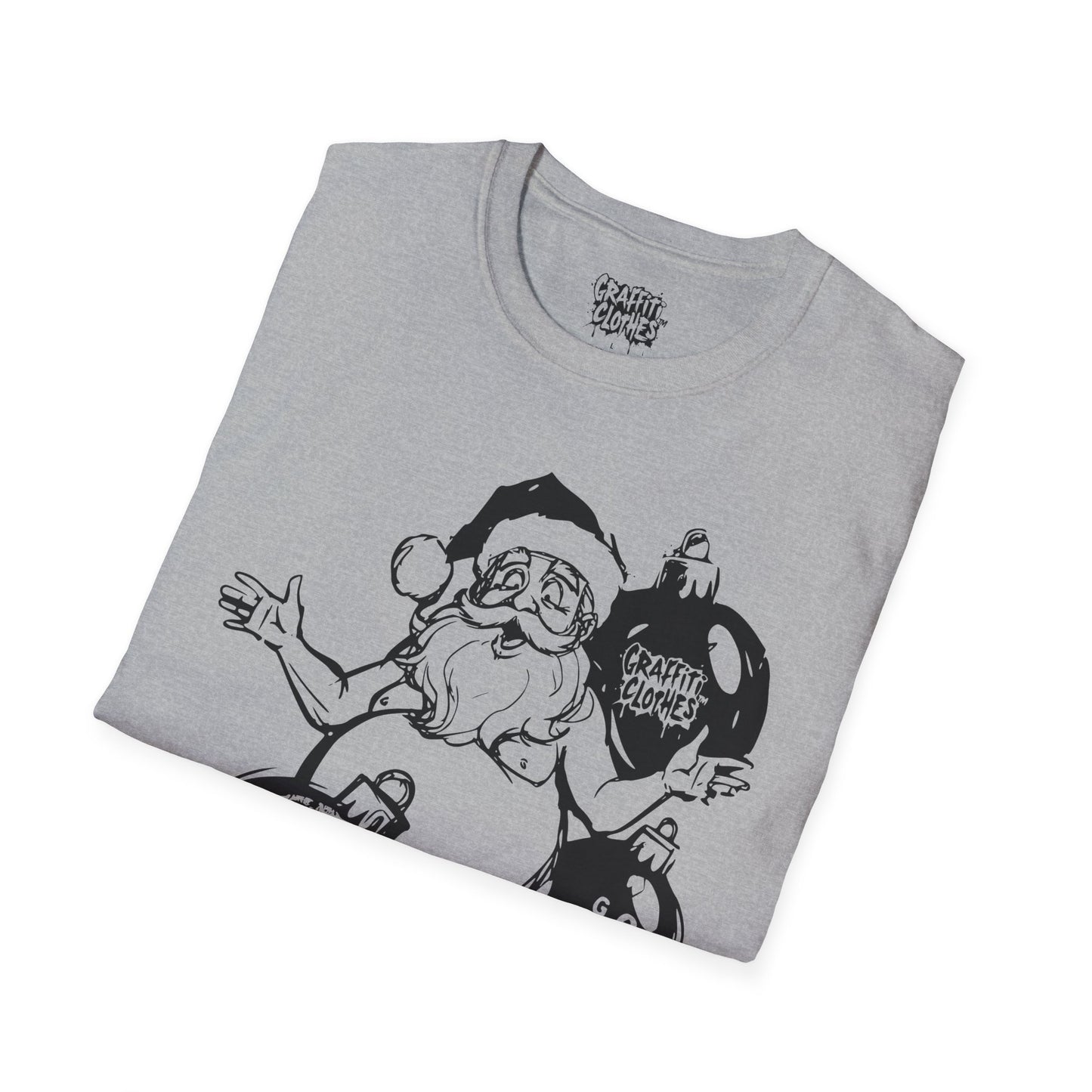 Santa Graffiti Ornaments T-Shirt — Funny Holiday Christmas Tee